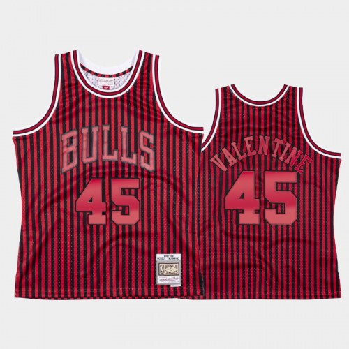 Chicago Bulls #45 Denzel Valentine Striped Red 1997-98 Jersey