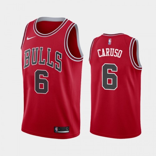 Chicago Bulls Alex Caruso Men #6 Icon Edition 2021 Trade Red Jersey
