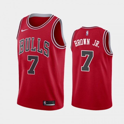 Men's Chicago Bulls Troy Brown Jr. #7 2021 Icon Red Jersey