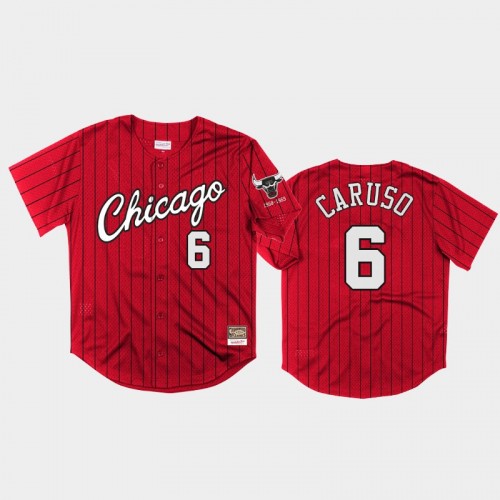 Chicago Bulls Alex Caruso Men #6 Neon World Red HWC Mesh Baseball Jersey