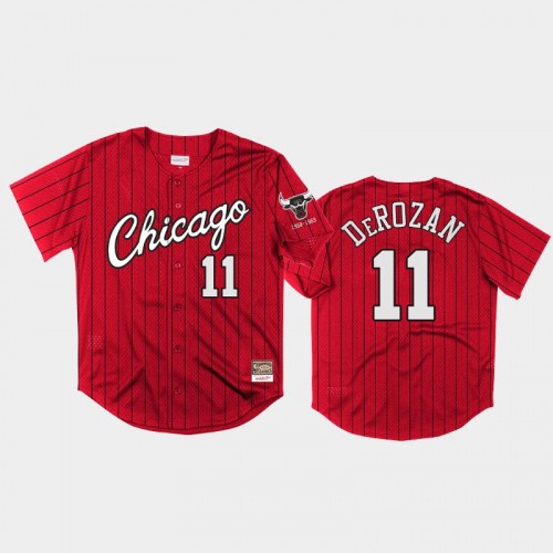 Chicago Bulls DeMar DeRozan Men #11 Neon World Red HWC Mesh Baseball Jersey