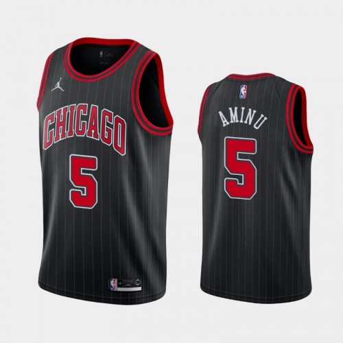 Men's Chicago Bulls Al-Farouq Aminu #5 2021 Statement Black Jersey