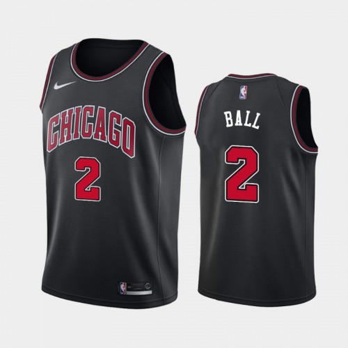 Chicago Bulls Lonzo Ball Men #2 Statement Edition 2021 Trade Black Jersey