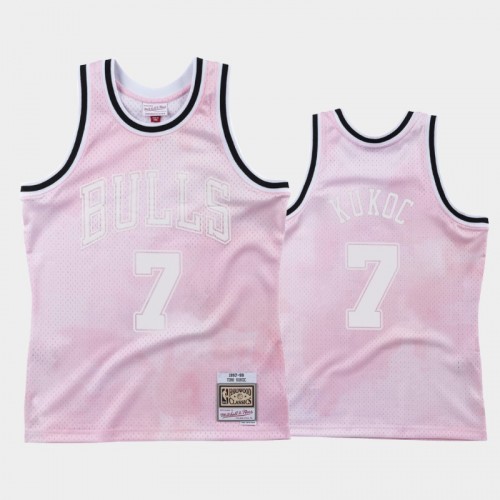 Chicago Bulls #7 Toni Kukoc Pink 1997-98 Cloudy Skies Jersey - Hardwood Classics