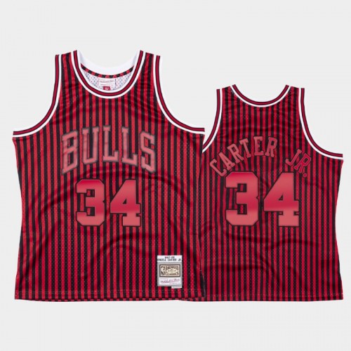 Chicago Bulls #34 Wendell Carter Jr. Striped Red 1997-98 Jersey