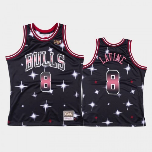 Men's Chicago Bulls #8 Zach LaVine Airbrush Fashion Black Jersey