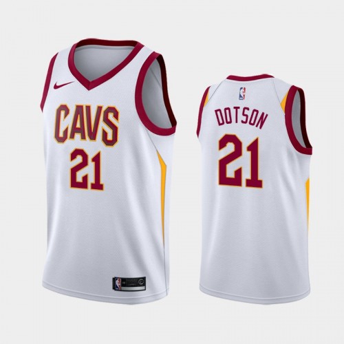 Men's Cleveland Cavaliers #21 Damyean Dotson 2020-21 Association White Jersey