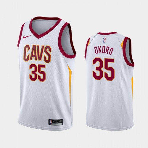 Men's Cleveland Cavaliers Isaac Okoro #35 Association 2020 NBA Draft First Round Pick White Jersey
