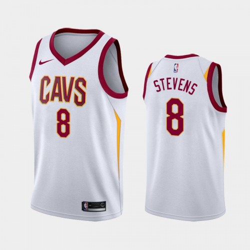 Men's Cleveland Cavaliers #8 Lamar Stevens 2020-21 Association White Jersey