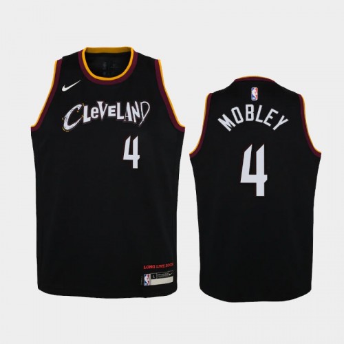 Evan Mobley Youth #4 City Edition 2021 NBA Draft Black Jersey