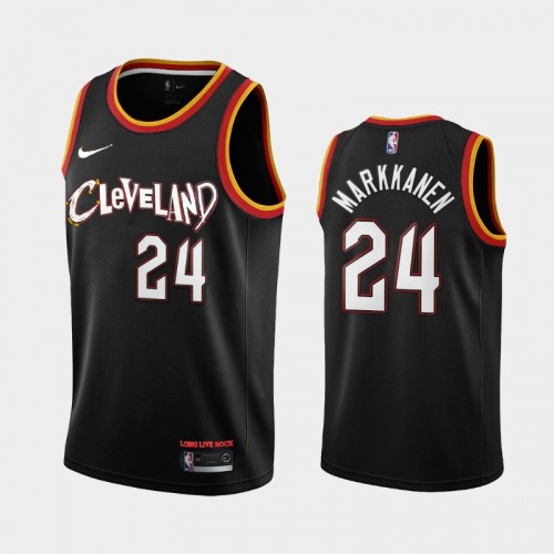 Cleveland Cavaliers Lauri Markkanen Men #24 City Edition 2021 Trade Black Jersey