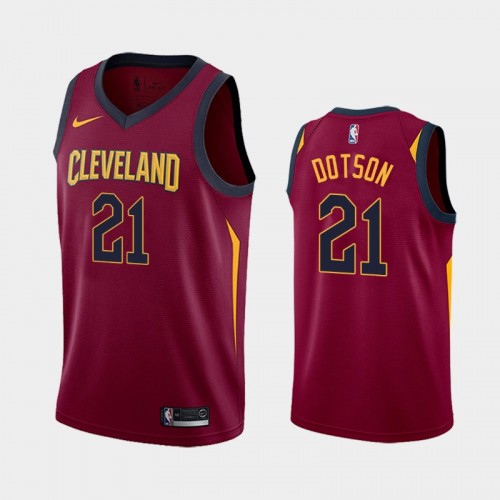 Men's Cleveland Cavaliers #21 Damyean Dotson 2020-21 Icon Red Jersey