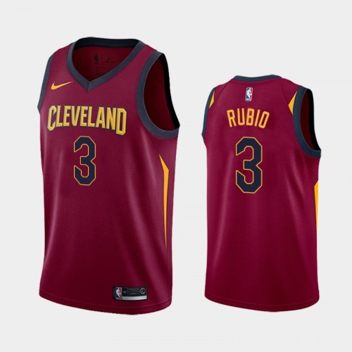 Cleveland Cavaliers Ricky Rubio Men #3 Icon Edition 2021 Trade Wine Jersey