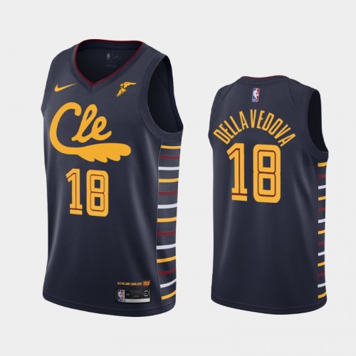 Men's Cleveland Cavaliers #18 Matthew Dellavedova 2019-20 City Navy 50th Season Jersey