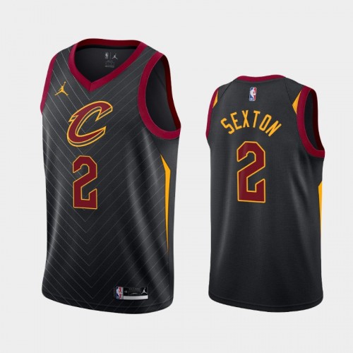 Men's Cleveland Cavaliers #2 Collin Sexton 2020-21 Statement Black Jersey