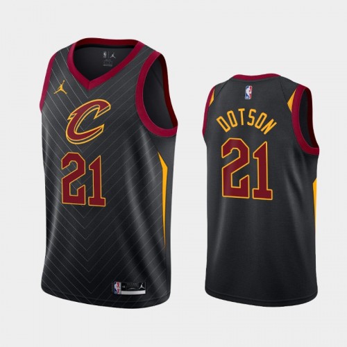 Men's Cleveland Cavaliers #21 Damyean Dotson 2020-21 Statement Black Jersey