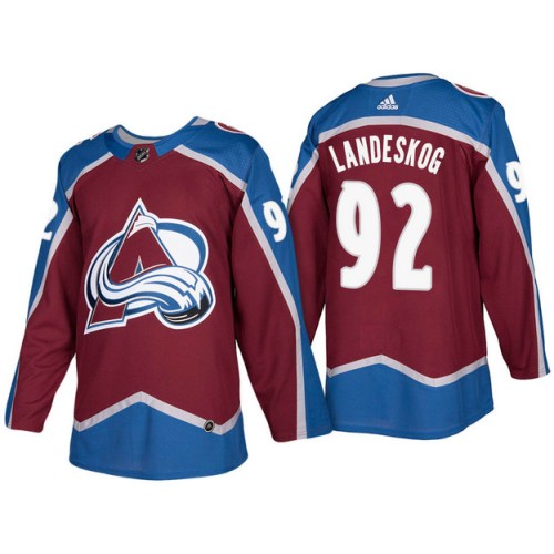 #92 Gabriel Landeskog Burgundy 2017-2018 Season Home Jersey