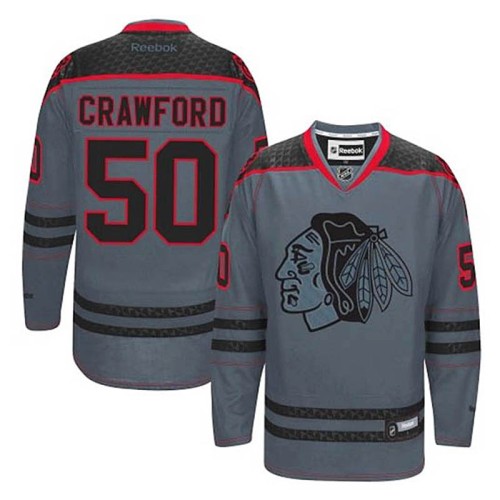Corey Crawford #50 Charcoal Cross Check Fashion Jersey