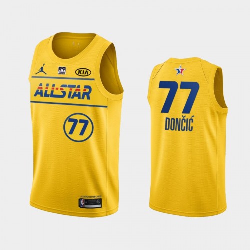 Men's Luka Doncic #77 2021 NBA All-Star Western Gold Jersey