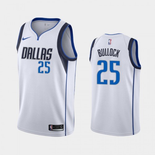 Dallas Mavericks Reggie Bullock Men #25 Association Edition 2021 Trade White Jersey