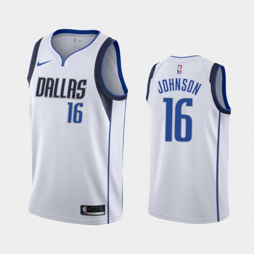 Men's Dallas Mavericks #16 James Johnson 2020-21 Association White Jersey