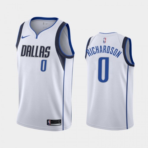 Men's Dallas Mavericks #0 Josh Richardson 2020-21 Association White Jersey