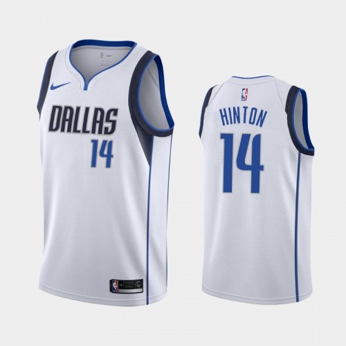 Men's Dallas Mavericks #14 Nate Hinton 2020-21 Association White Jersey