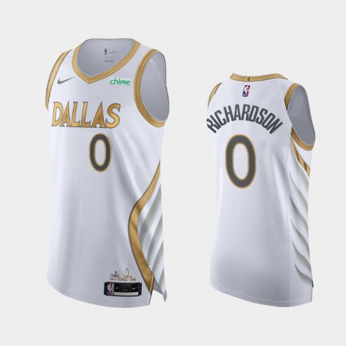 Men Dallas Mavericks Josh Richardson #0 2020-21 Authentic City Edition White Jersey