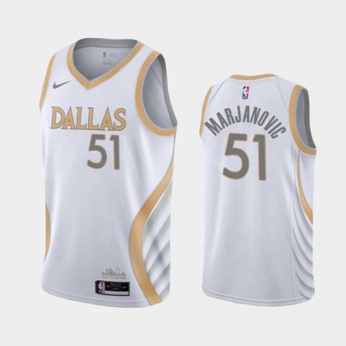 Men's Dallas Mavericks #51 Boban Marjanovic 2020-21 City White Jersey