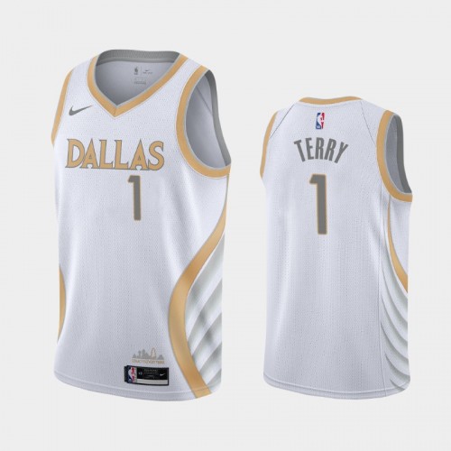 Men's Dallas Mavericks #1 Tyrell Terry 2020-21 City Blue Jersey