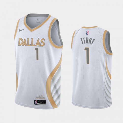 Men's Dallas Mavericks #1 Tyrell Terry 2020-21 City Blue Jersey