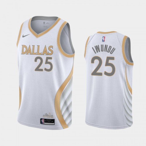 Men's Dallas Mavericks #25 Wes Iwundu 2020-21 City Blue Jersey