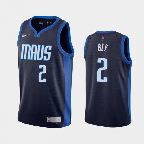 Men's Dallas Mavericks #2 Tyler Bey 2021 Earned Navy Jersey