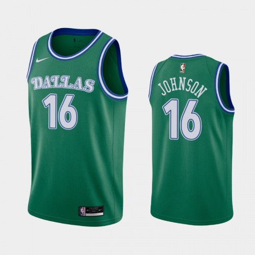 Men's Dallas Mavericks #16 James Johnson 2020-21 Hardwood Classics Green Jersey