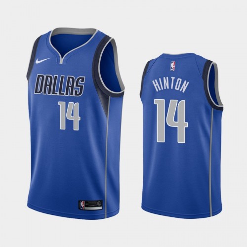 Men's Dallas Mavericks #14 Nate Hinton 2020-21 Icon Blue Jersey