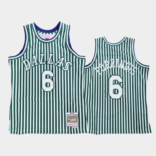 Dallas Mavericks #6 Kristaps Porzingis Striped Green 1994-95 Jersey