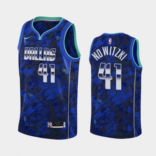 Men's Dallas Mavericks Dirk Nowitzki Select Series Camo Royal Jersey