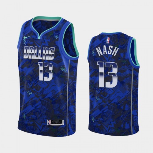 Men's Dallas Mavericks Steve Nash Select Series Camo Royal Jersey