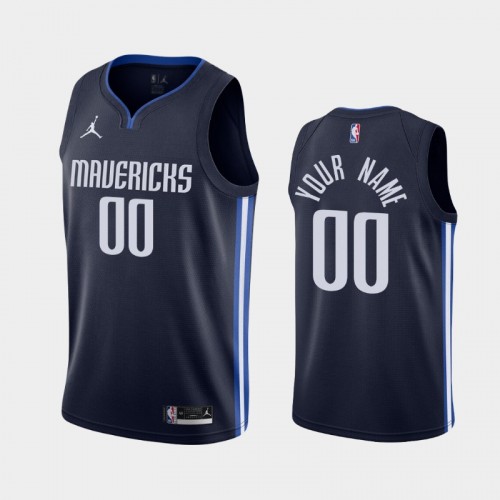 Men's Dallas Mavericks #00 Custom 2020-21 Statement Navy Jersey