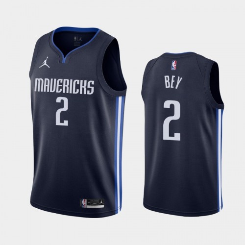 Men's Dallas Mavericks #2 Tyler Bey 2020-21 Statement Navy Jersey