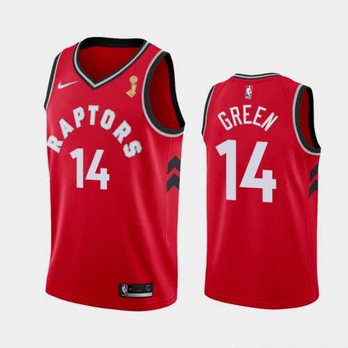 Men's Toronto Raptors #14 Danny Green 2019 NBA Finals Champions Icon Red Jersey