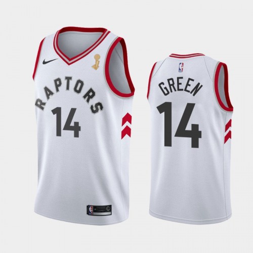 Men's Toronto Raptors #14 Danny Green 2019 NBA Finals Champions Association White Jersey