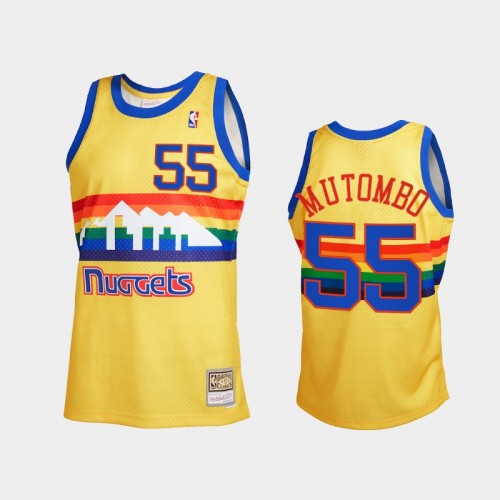 Dikembe Mutombo Men #55 2021 Reload 2.0 Throwback Gold Jersey