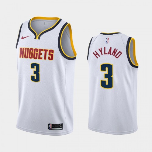 Denver Nuggets Nah'Shon Hyland Men #3 Association Edition 2021 NBA Draft White Jersey