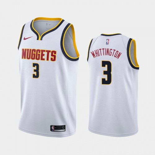 Men's Denver Nuggets #3 Greg Whittington 2020-21 Association White Jersey