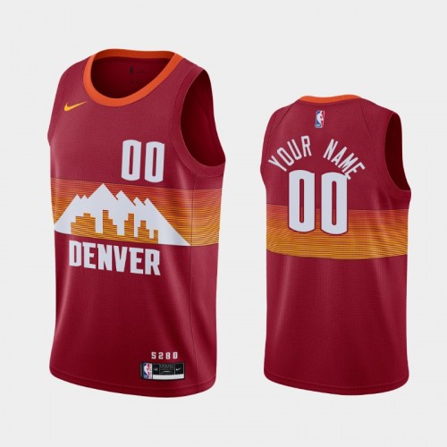 Men's Denver Nuggets #00 Custom 2020-21 City Red Jersey