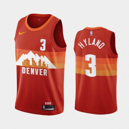 Denver Nuggets Nah'Shon Hyland Men #3 City Edition 2021 NBA Draft Orange Jersey