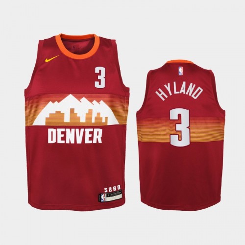 Denver Nuggets Nah'Shon Hyland Youth #3 City Edition Bones Hyland Orange Jersey