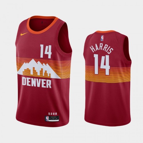 Men's Denver Nuggets #14 Gary Harris 2020-21 City Red Jersey