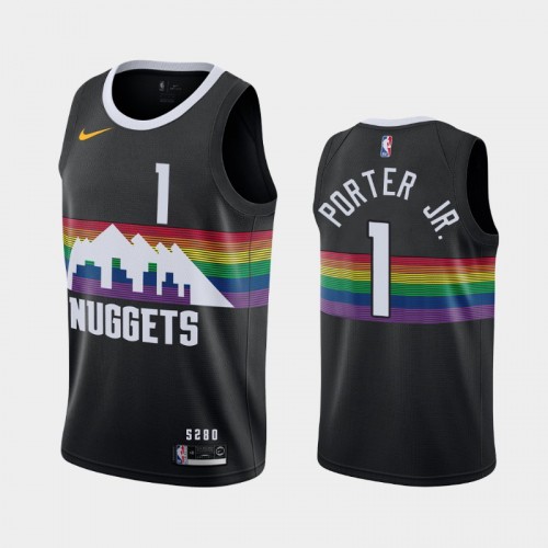 Men's Denver Nuggets #1 Michael Porter Jr. 2019-20 City Black Jersey